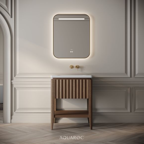 Kensington Vanity Unit & Stone Basin 600mm Smoked Oak